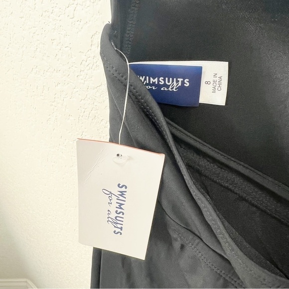 Swimsuits for All Black One Piece Swim Dress Halter Size 8 NWT - Picture 3 of 7